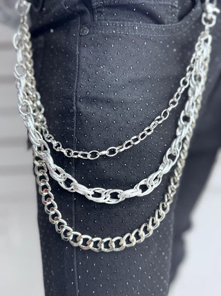 DRUNZ 3 LAYER SILVER WALLET CHAIN