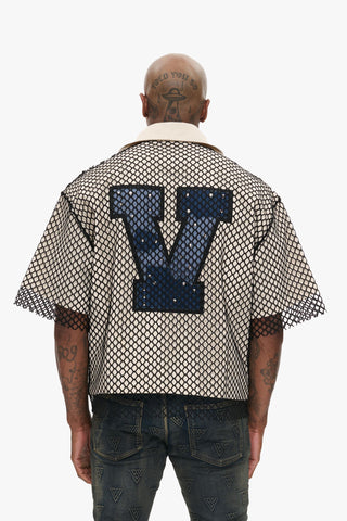 Valabasas "VEGAPUNK" FISHNET BUTTON DOWN (VEGAPUNK - OFF WHITE)