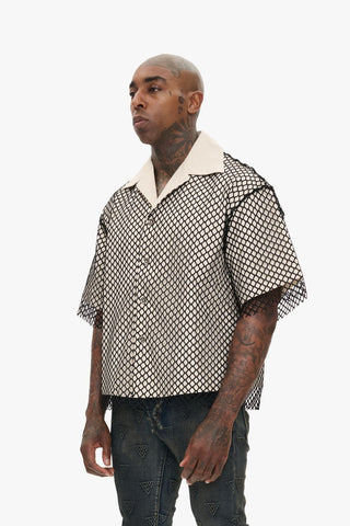 Valabasas "VEGAPUNK" FISHNET BUTTON DOWN (VEGAPUNK - OFF WHITE)