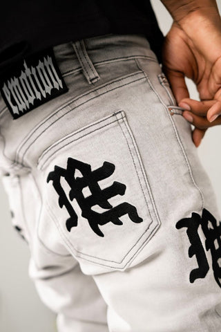Mixed Emotions Monogram Denim Grey Wash