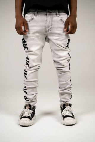 Mixed Emotions Monogram Denim Grey Wash