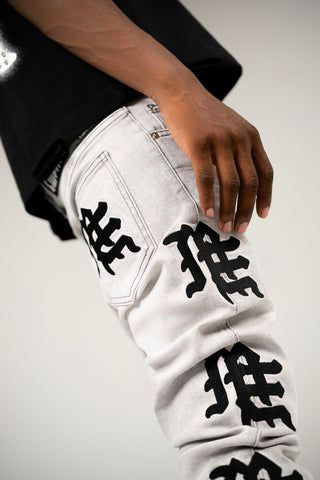 Mixed Emotions Monogram Denim Grey Wash