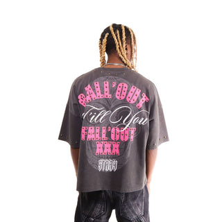 Stray Motivations wide & crop fit tee (Charcoal)