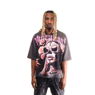 Stray Motivations wide & crop fit tee (Charcoal)