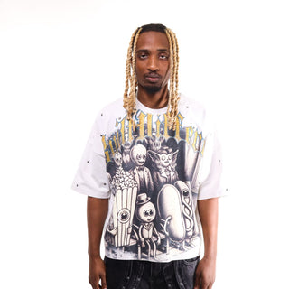 Stray One of a kind wide & crop fit tee (Light Grey)