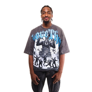 Stray Prove them wide & crop fit tee (Charcoal)