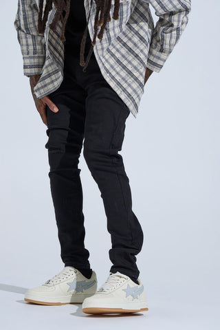 PHEELINGS "BLACK LABEL" DISTRESSED SKINNY DENIM (JET BLACK)