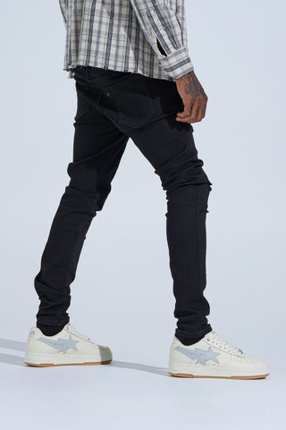 PHEELINGS "BLACK LABEL" DISTRESSED SKINNY DENIM (JET BLACK)