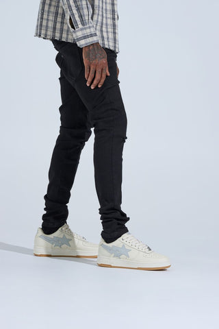 PHEELINGS "BLACK LABEL" DISTRESSED SKINNY DENIM (JET BLACK)