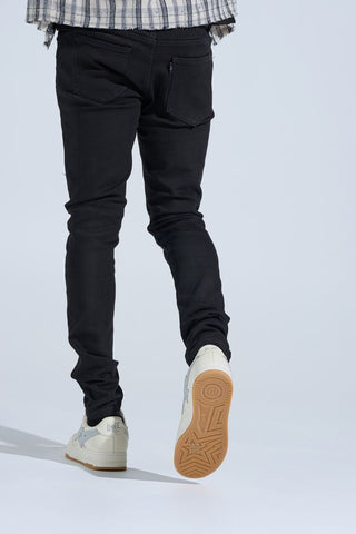 PHEELINGS "BLACK LABEL" DISTRESSED SKINNY DENIM (JET BLACK)