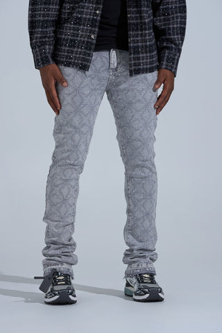 PHEELINGS "FIRST MILLION" RHINESTONE Stacked Denim (LIGHT GREY)