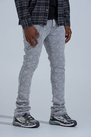 PHEELINGS "FIRST MILLION" RHINESTONE Stacked Denim (LIGHT GREY)