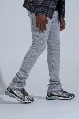 PHEELINGS "FIRST MILLION" RHINESTONE Stacked Denim (LIGHT GREY)