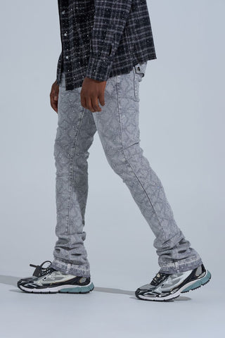 PHEELINGS "FIRST MILLION" RHINESTONE Stacked Denim (LIGHT GREY)