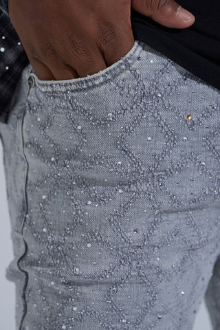 PHEELINGS "FIRST MILLION" RHINESTONE Stacked Denim (LIGHT GREY)