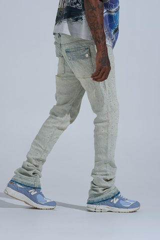 PHEELINGS "FIRST MILLION" RHINESTONE Stacked Denim (LIGHT BLUE)