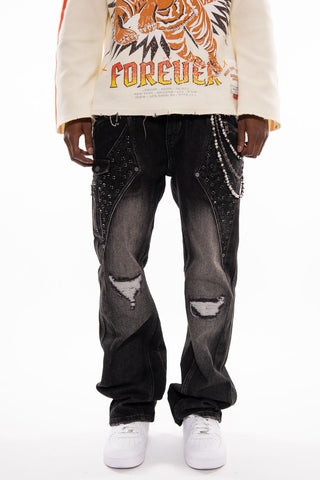 Gunzinii denim pants (Black)