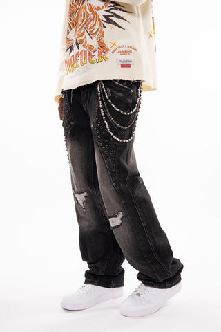 Gunzinii denim pants (Black)