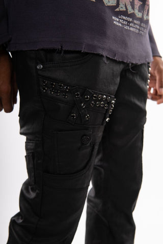 Gunzinii denim pants (COATED BLACK)