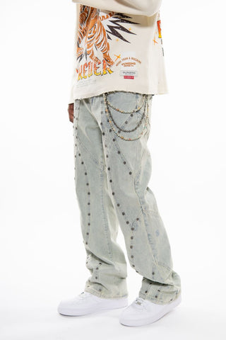 Gunzinii denim pants (Light Blue)