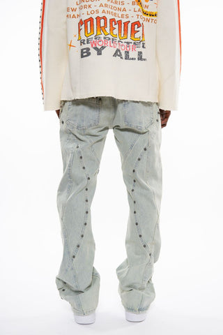 Gunzinii denim pants (Light Blue)
