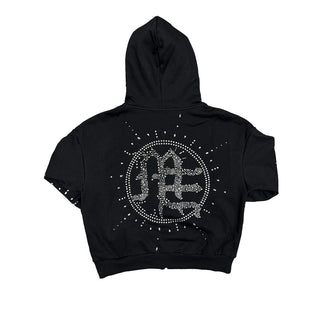 Mixed Emotion Eclipse’ Black Rhinestone Hoodie & Sweats
