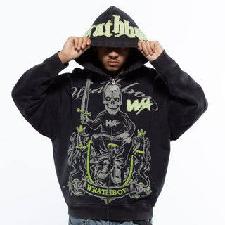 Wrathboy 3 Sword fullzip hoodie (Black)