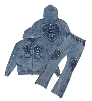 Gunzinii french terry hoodie set (Navy)