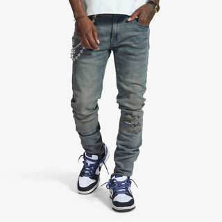 Melee "V12" JEANS (BLUE OIL WASH)