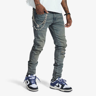 Melee "V12" JEANS (BLUE OIL WASH)