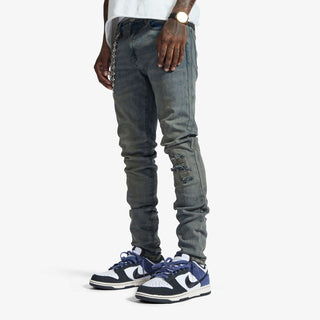 Melee "V12" JEANS (BLUE OIL WASH)
