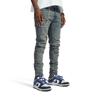 Melee "V12" JEANS (BLUE OIL WASH)
