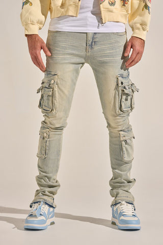 PHEELINGS "EMPOWERED ESSENCE" STACK CARGO DENIM (LIGHT BLUE)