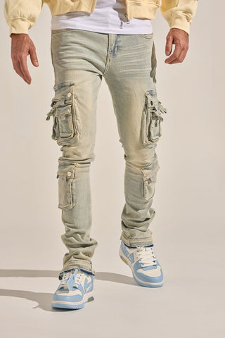 PHEELINGS "EMPOWERED ESSENCE" STACK CARGO DENIM (LIGHT BLUE)