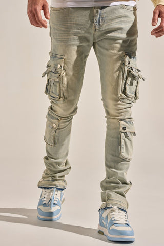 PHEELINGS "EMPOWERED ESSENCE" STACK CARGO DENIM (LIGHT BLUE)