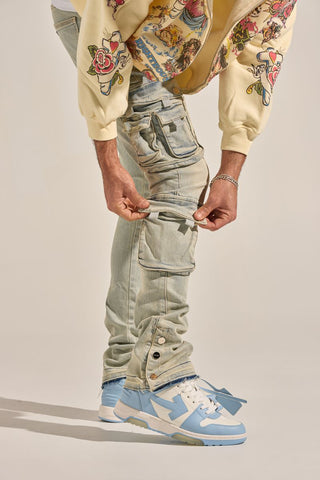 PHEELINGS "EMPOWERED ESSENCE" STACK CARGO DENIM (LIGHT BLUE)