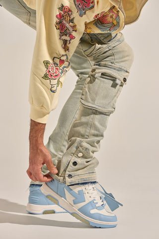 PHEELINGS "EMPOWERED ESSENCE" STACK CARGO DENIM (LIGHT BLUE)
