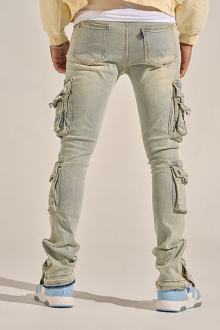 PHEELINGS "EMPOWERED ESSENCE" STACK CARGO DENIM (LIGHT BLUE)