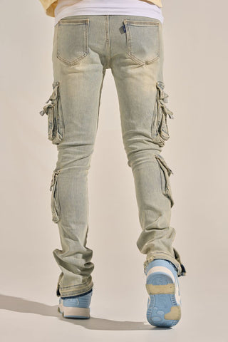 PHEELINGS "EMPOWERED ESSENCE" STACK CARGO DENIM (LIGHT BLUE)