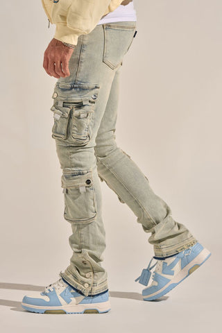 PHEELINGS "EMPOWERED ESSENCE" STACK CARGO DENIM (LIGHT BLUE)