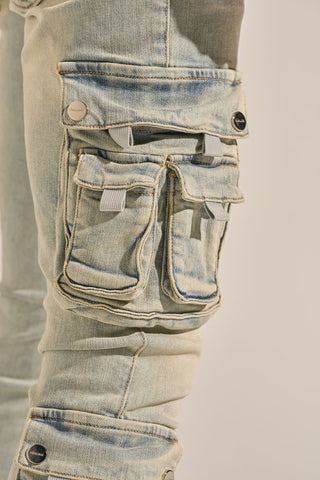 PHEELINGS "EMPOWERED ESSENCE" STACK CARGO DENIM (LIGHT BLUE)