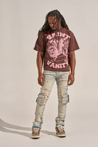 PHEELINGS "24/7" STACK CARGO DENIM (BLUE WASH)