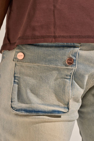 PHEELINGS "24/7" STACK CARGO DENIM (BLUE WASH)