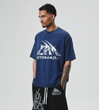 Godmade LOGO TEE WASHED BLUE