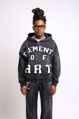 Elements of Art "Cluster" Zip Hoodie-Black