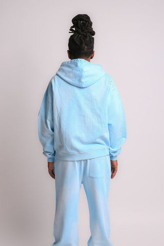 Elements of Art "Cluster" Zip Hoodie-Light Blue