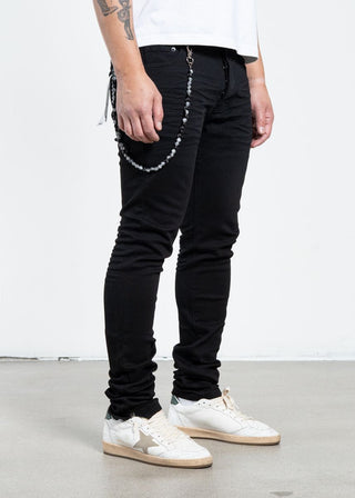 Midnight Black “Onyx Chain” Skinny Jean (No Distressed)