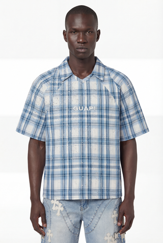 Guapi Ice Blue Plaid Shirt