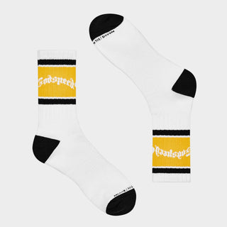 Godspeed Og Logo Striped Sock (White/Yellow)