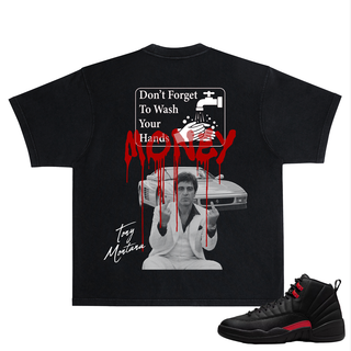 RICH DEAD IDOLS "DON'T FORGET TO WASH YOUR HANDS" T-SHIRT (BLACK/RED)